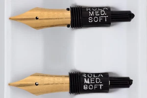 Two NOS New Osmiroid 65 75 Star-Flo Rola Medium Soft Rolatip Screw In Nibs - Picture 1 of 10