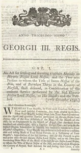 An Act for settling and securing a certain Annuity on Horatio Nelson Lord Nelson - Foto 1 di 1