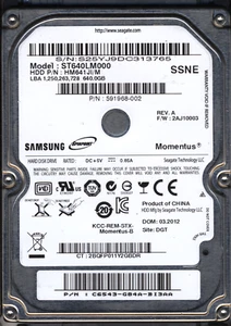 SAMSUNG ST640LM000 591968-002 FW 2AJ10003 S3M DONOR DRIVE - Picture 1 of 2
