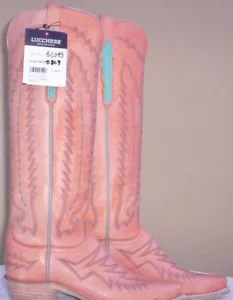Lucchese, Salmon Coral "Priscilla" Boot, Style# N4990, (8.5 B) - Picture 1 of 8