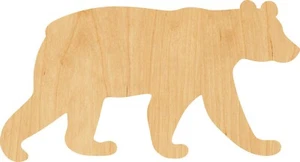 Black Bear Laser Cut Out Wood Shape Craft Supply - Woodcraft Cutout - Picture 1 of 1