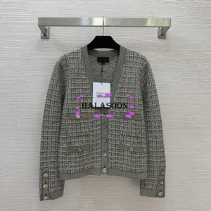 New Fashion Long-Sleeved V-Neck Knitted Cardigan Jacket Wool Blended Yarn Fabric - Picture 1 of 5