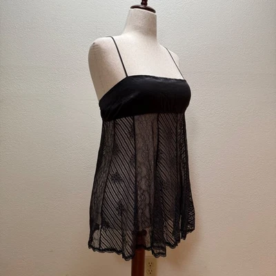NWT Victoria's Secret Black Lace Fairy Babydoll Lingerie Sheer Mesh Top Women L - Image 1 of 4