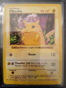 1999 Pokémon Base Set Pikachu Yellow Cheeks Shadowless Card #58/102 - Picture 1 of 3