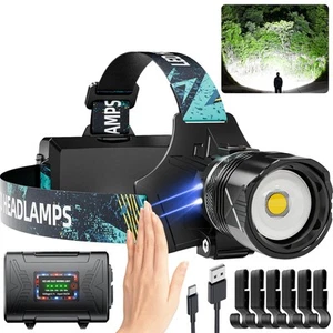 990000 Lumens Super Bright Headlamp, Rechargeable LED Head Lamp, 90 Hour Batt... - Bild 1 von 8