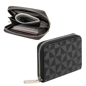 Women's Credit Card Holder, RFID Leather Zipper Wallet, Small Zipper Card Cas... - Picture 1 of 6