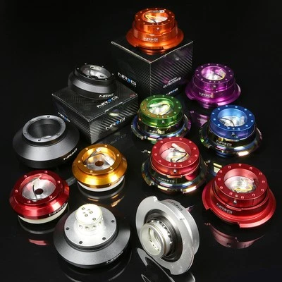 NRG SHORT HUB+GEN 2.8 QUICK RELEASE BLACK+GOLD CHROME FOR DATSUN 240/260/280Z - Image 1 of 3