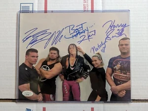 Bret Hart Foundation Natalya Brian Pillman Signed 8x10 JSA COA WWE AEW Wrestling - Picture 1 of 2