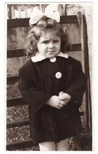 Antique girl photo Yugoslavia found snapshot fashion social history RPPC +3969F - Picture 1 of 1