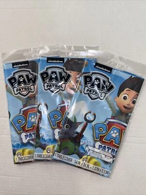 Lote de 3 Cubiertas de Mesa Paw Patrol 54"x84" Suministros de Fiesta de Cumpleaños Decoraciones Foto 1 de 4