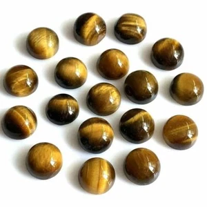 Wholesale Lot 9mm Round Cabochon Natural Tiger's Eye Loose Calibrated Gemstone - Picture 1 of 3