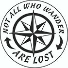 Camper Van/ caravan/motorhome compass Decal sticker (NOT ALL WHO WANDER) 8"