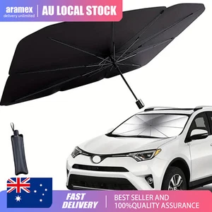 Car Windshield Sunshade Umbrella Front Window Visor Sun Shade Cover Black-Large - Picture 1 of 18