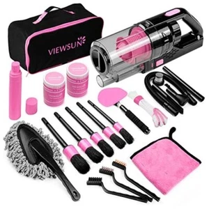 17pcs Car Cleaning Kit, Pink Car Interior Detailing Kit with High Power - Picture 1 of 7