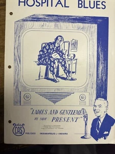 D 1955 INDIANAPOLIS Clayton Sanders HOSPITAL BLUES Sheet Music - Picture 1 of 2