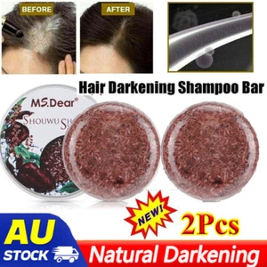 2X SOAP Cover Grey Bar Shampoo Natural Polygonum Essence Hair Darkening Shampoo - Picture 1 of 19