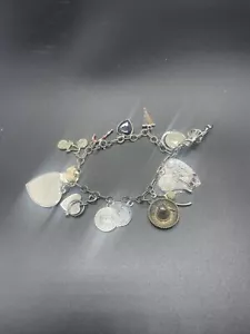 Hermoso Brazalete Dije Plata Esterlina con 12 Dijes Diferentes #335 - Imagen 1 de 18