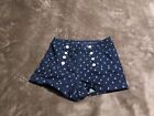 Almost Famous Juniors Size 7 Blue Sailor Anchor Nautical Cuffed Stretch Shorts