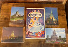 Vintage Disney Cinderella Castle Postcards - Lot of 4 Cards - & Cinderella VHS!!