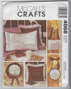 Nuevas almohadas McCalls 4068 Redwork en 5 estilos patrón sin cortar FF - Imagen 1 de 2