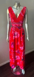 Hawaiian Floral Vintage 70s Party Maxi Vacation Tropical Print Dress M - Picture 1 of 5