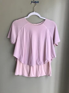 Lululemon Cover Me Tee Layered Minty Pink Short Sleeve Size: 4 - Picture 1 of 13