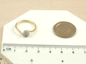 Size M 1/2 9ct 375 Yellow Gold 7 Stone 0.20ct 20pt Diamond Claw Set Cluster Ring - Picture 1 of 5