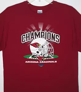T-shirt Arizona Cardinals 2008 NFC Champions taglia L rossa casco calcio NFL - Foto 1 di 5
