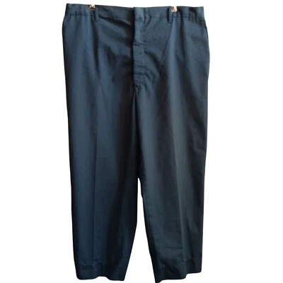 Pantalones de trabajo/vestido Dacron gris 38x27 vintage para hombre años 70 pantalones garra cremallera EE. UU. Foto 1 de 4