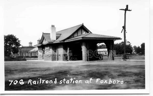 9F342 RP 1940s/60s NEW HAVEN RAILROAD STATION FOXBORO MA - Picture 1 of 1