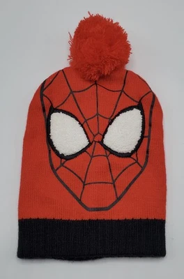 Sombrero de pompón rojo/negro Spiderman Marvel para niños talla 12-24 meses usado Foto 1 de 3
