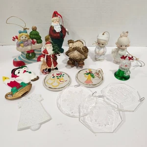 Christmas Ornaments Lot Precious Moments Enesco Santa Reindeer Bell - Picture 1 of 7
