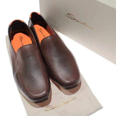 Mocasines sin cordones Santoni Hamilton nuevos con etiquetas talla 9 EE. UU. en cuero marrón Foto 1 de 4