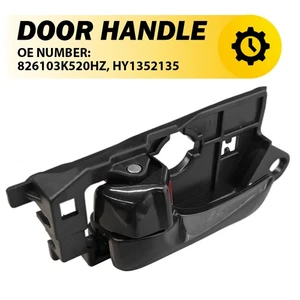 Inside Front Left Black Plastic Interior Door Handle For 2008-10 Hyundai Sonata - Picture 1 of 12
