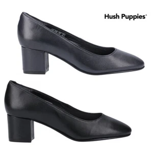 Womens Hush Puppies Leather Slip On Court Shoes Ladies UK 3-9 - Picture 1 of 11