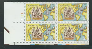 Scott # C-117...44 Cent...Air Mail...New Sweden...Plate Block - Picture 1 of 1