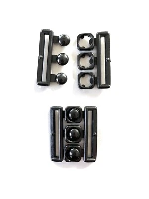 2pcs Black BIKINI SNAP Clips PLASTIC CLASPS 38mm STRAP BRA Buckle - Image 1 of 4