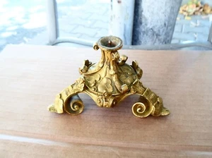 Seltener antiker französischer Reich vergoldete Bronze-Lampensockel/Ständer/Halter Mitte 19jh. - Bild 1 von 10