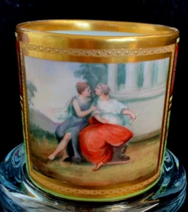 Wien, 18. Jh. , Alt Wien, Tasse mit wunderschöner Malerei, zwei Freundinnen, sig - Bild 1 von 5