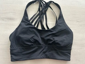 Lululemon Sport Energy BH Größe 10, schwarz mittlere Unterstützung Yoga und Training - Bild 1 von 3
