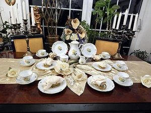 edles Kaffeeservice von Hutschenreuther Maria Theresia gelbe Rose Neu - Bild 1 von 9
