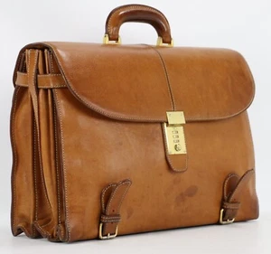 Vintage Heavy Leather BOJOLA Executive CEO Business Briefcase Bags Mens - Picture 1 of 13