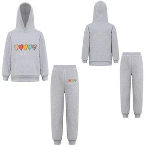 Kids Girls Sweatsuit Fall Sweatshirt With Pants 2 Pcs Tracksuit Sports Exercise - Picture 1 of 55
