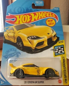 Hot Wheels~'20 TOYOTA GR SUPRA~5/10 HW SPEED GRAPHICS~Yellow~New!! 🔥 - Picture 1 of 4