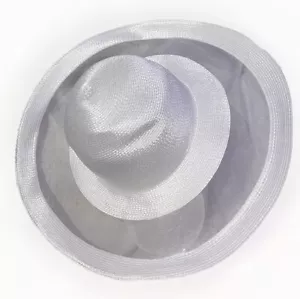 Elegant Women’s White Wide-Brimmed Mesh Edge Hat for Church Tea Party - Picture 1 of 5