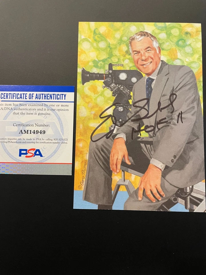 Ed Sabol signed Goal Line Art Card Autograph w/ "HOF 11" HOF NFL Films PSA/DNA - Image 1 of 4