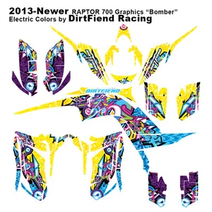 Raptor 700 Graphics 13-Newer DFR “Bomber” Electric Color Full Wrap Yamaha Raptor - Picture 1 of 1