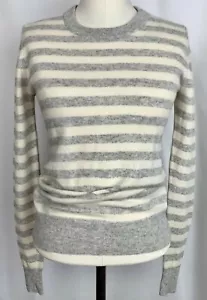 C & C California Gray & White Stripe Cashmere Crew Neck Sweater sz S (11651) - Picture 1 of 4