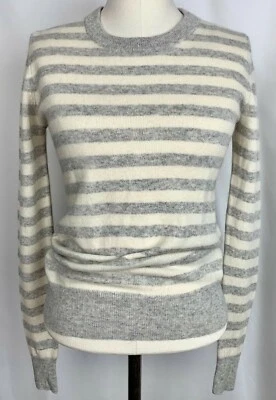 C & C California Gray & White Stripe Cashmere Crew Neck Sweater sz S (11651) - Image 1 of 4