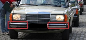 Mercedes W123 FRONT Bumper Rubber Protector Black COUPE SALOON 2PC - Picture 1 of 1